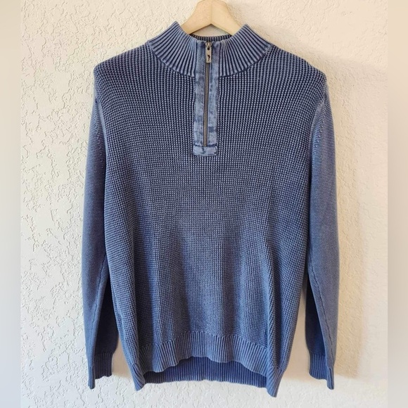 Tommy Bahama Men's Blue Half Zip Up Sweater Size Large - Picture 1 of 7